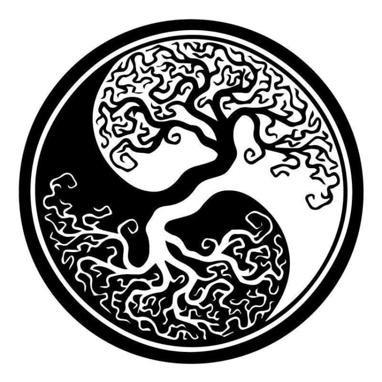 Stickers Yin & Yang - Arbre de Vie - autocollant