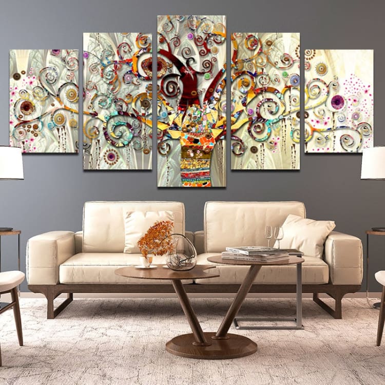 Tableau arbre de vie nordique coloré - Toiles