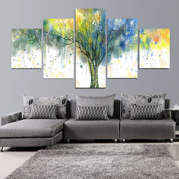 Tableau arbre de vie pluie de couleurs - Toiles