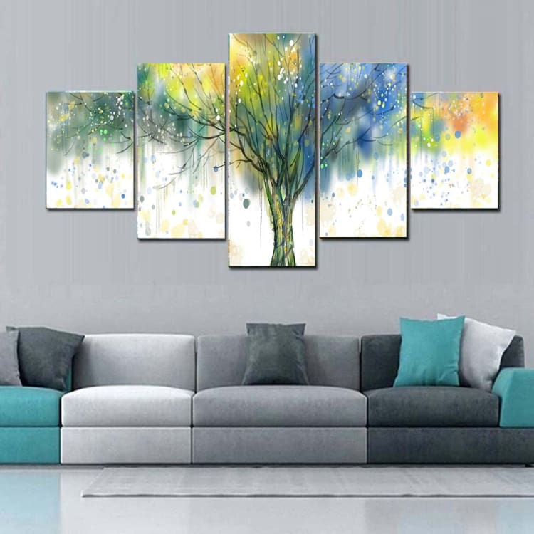 Tableau arbre de vie pluie de couleurs - Toiles