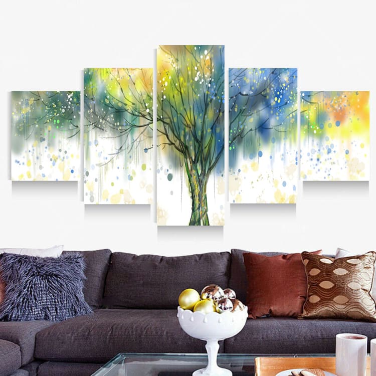 Tableau arbre de vie pluie de couleurs - Toiles