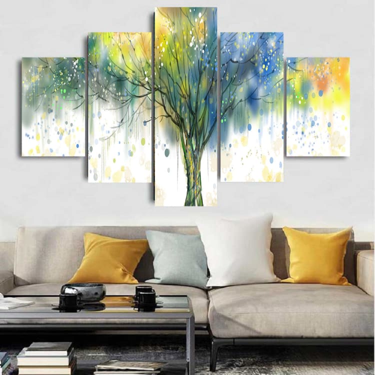 Tableau arbre de vie pluie de couleurs - Toiles