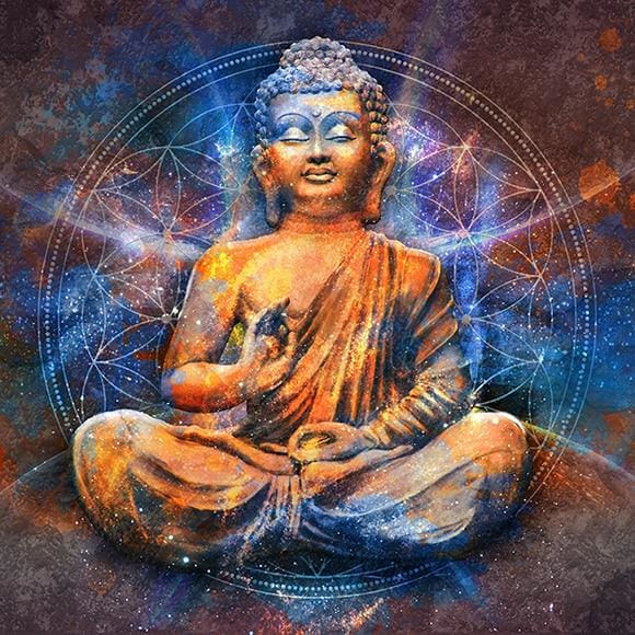 Tableau de Bouddha ’ l’éveil ’ - 40x40cm / PM749