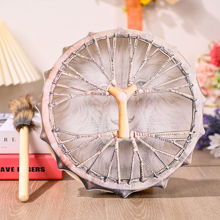 Tambour Chamanique lion blanc