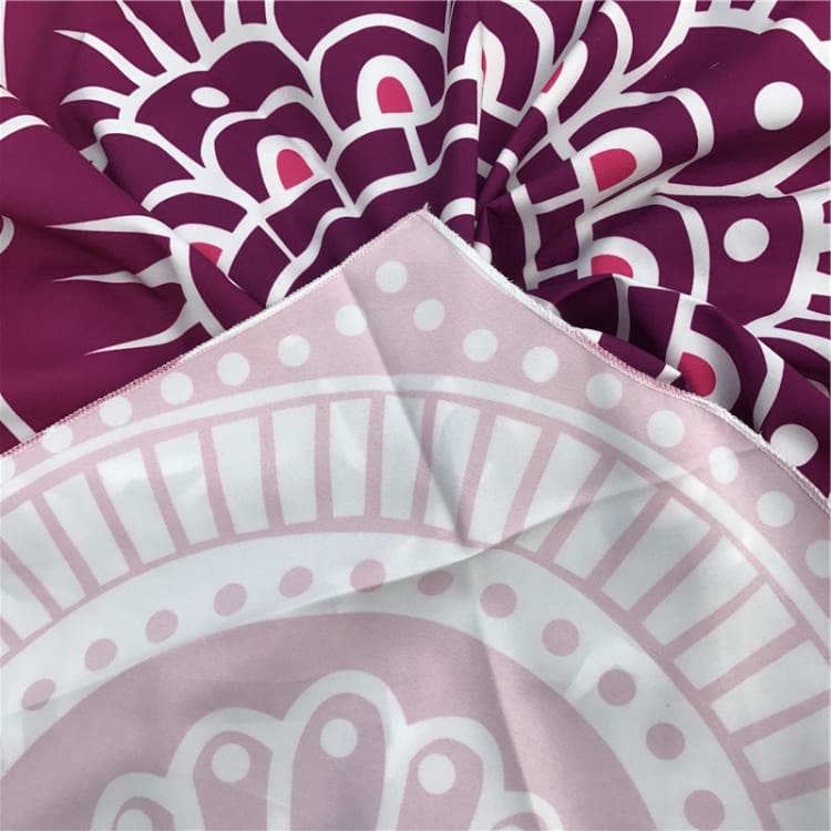 Tapis de plage zen mandala violet