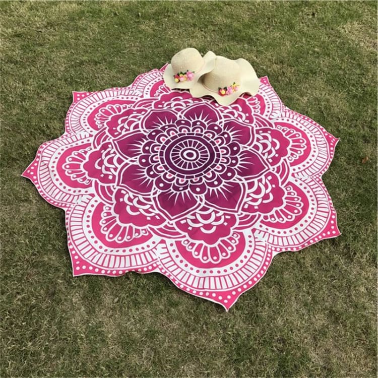 Tapis de plage zen mandala violet