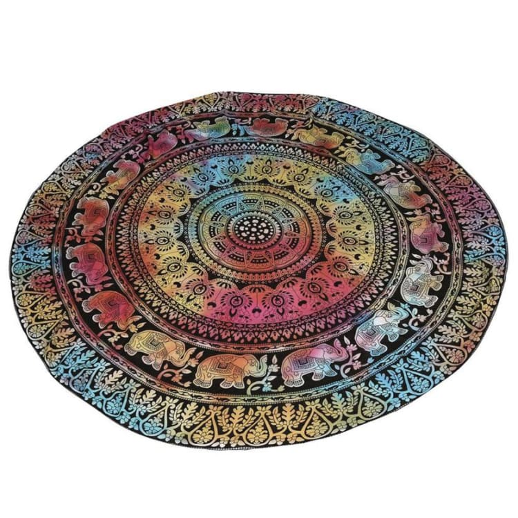 Tapis de plage zen motifs éléphants