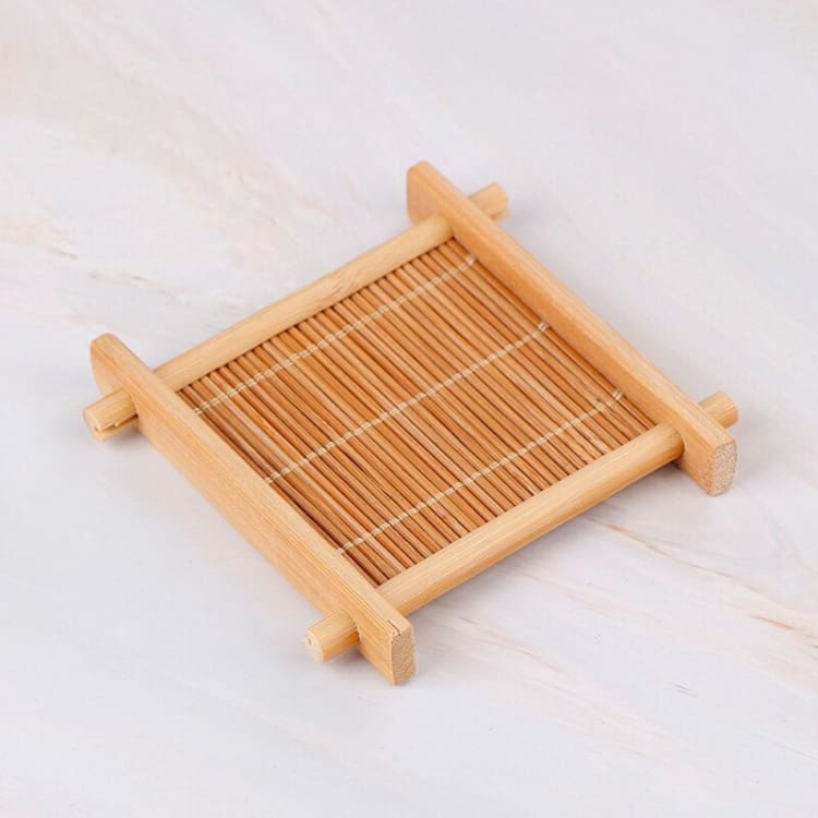 Tapis de tasse de thé en Bambou - 7 x 7 cm