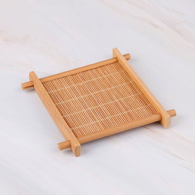 Tapis de tasse de thé en Bambou - 12 x 12 cm
