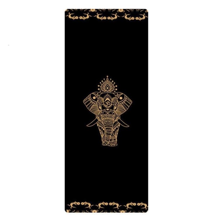 Tapis de Yoga noir & doré en TPE - Eléphant Africain