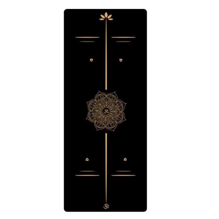 Tapis de Yoga noir & doré en TPE - Lotus
