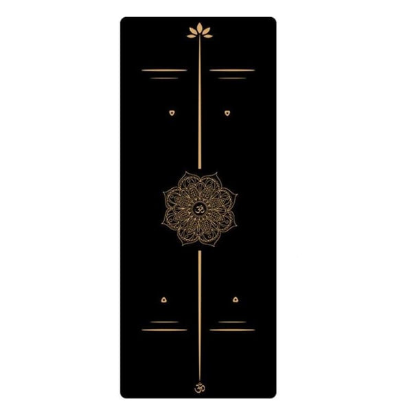 Tapis de Yoga noir & doré en TPE – Le Temple Yogi