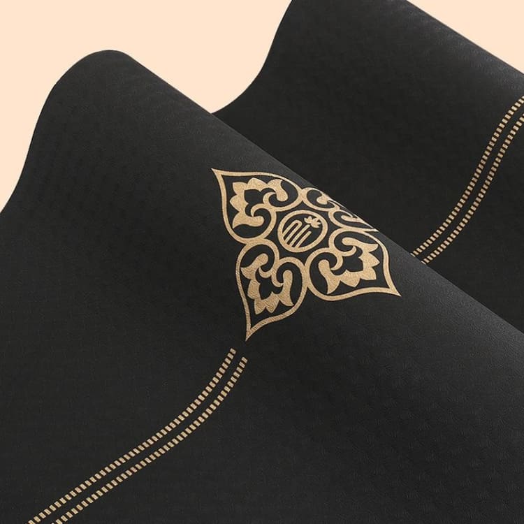 Tapis de Yoga noir & doré en TPE