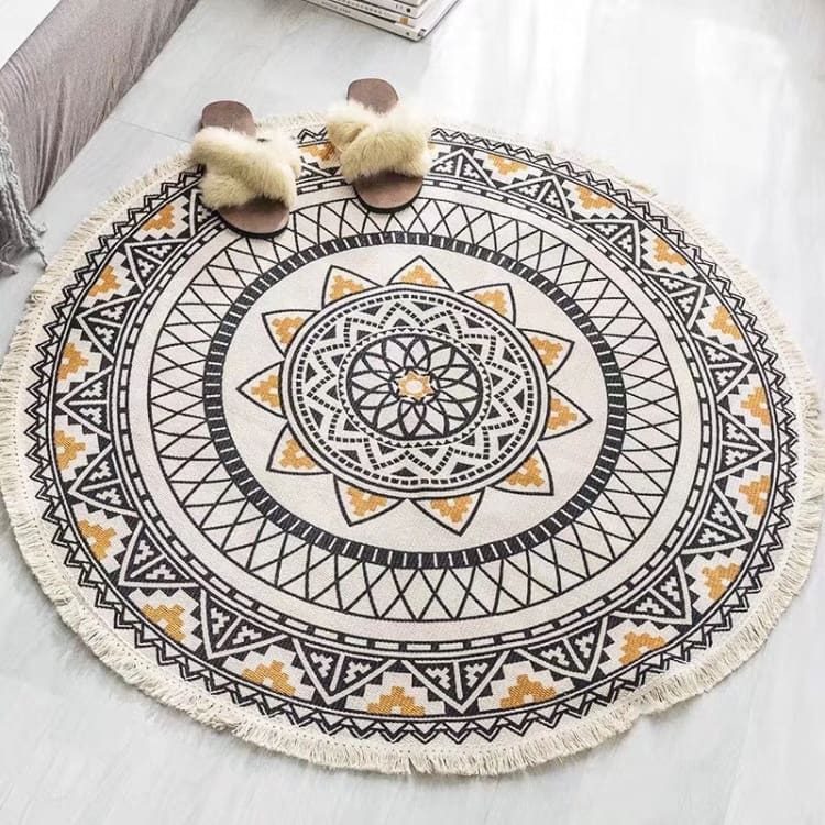 Tapis Zen Rond - Mandala doré