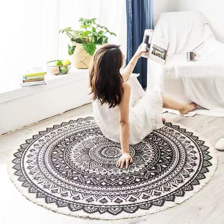 Tapis Zen Rond - Mandala hypnotique