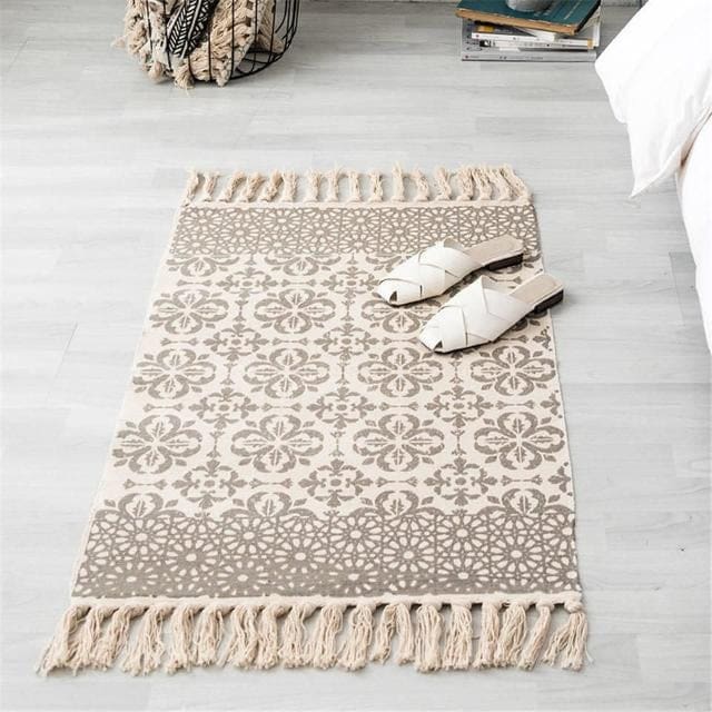 Tapis Zen Turc à frange - Créme