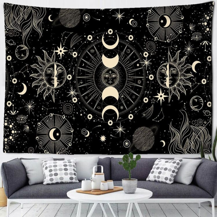 Tapisserie murale du cycle lunaire